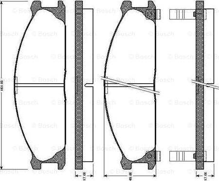 BOSCH 0 986 TB2 123 - Brake Pad Set, disc brake autospares.lv