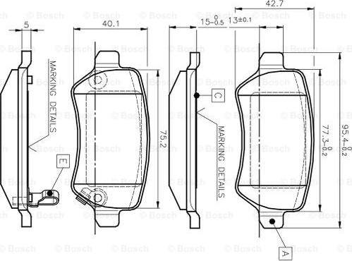 BOSCH 0 986 TB2 845 - Brake Pad Set, disc brake autospares.lv