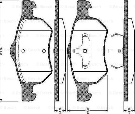 BOSCH 0 986 TB2 841 - Brake Pad Set, disc brake autospares.lv