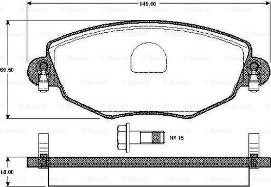 BOSCH 0 986 TB2 819 - Brake Pad Set, disc brake autospares.lv