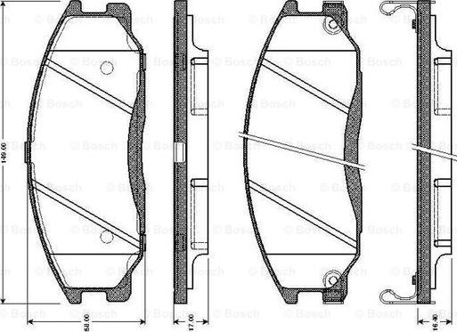 BOSCH 0 986 TB2 816 - Brake Pad Set, disc brake autospares.lv