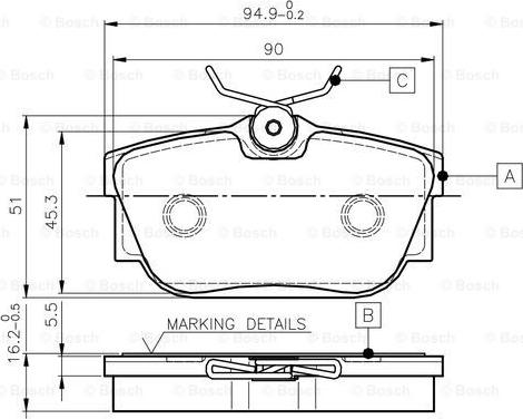 BOSCH 0 986 TB2 813 - Brake Pad Set, disc brake autospares.lv