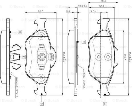 BOSCH 0 986 TB2 812 - Brake Pad Set, disc brake autospares.lv