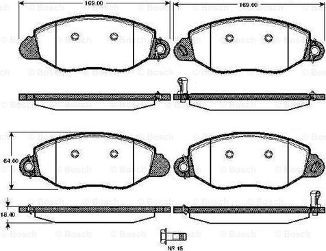 BOSCH 0 986 TB2 817 - Brake Pad Set, disc brake autospares.lv