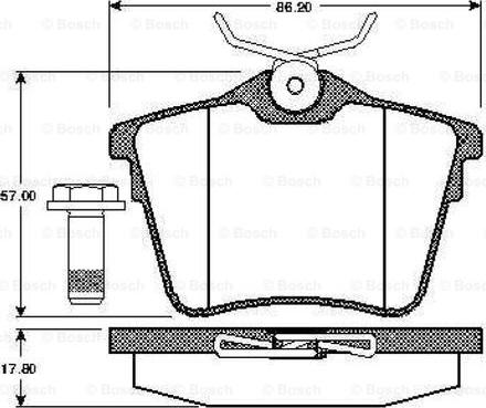 BOSCH 0 986 TB2 881 - Brake Pad Set, disc brake autospares.lv