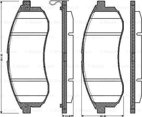 BOSCH 0 986 TB2 888 - Brake Pad Set, disc brake autospares.lv