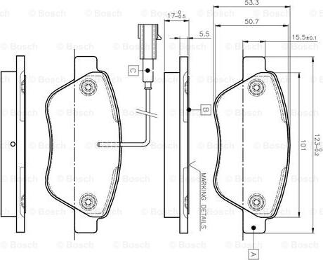 BOSCH 0 986 TB2 836 - Brake Pad Set, disc brake autospares.lv