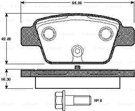 BOSCH 0 986 TB2 837 - Brake Pad Set, disc brake autospares.lv