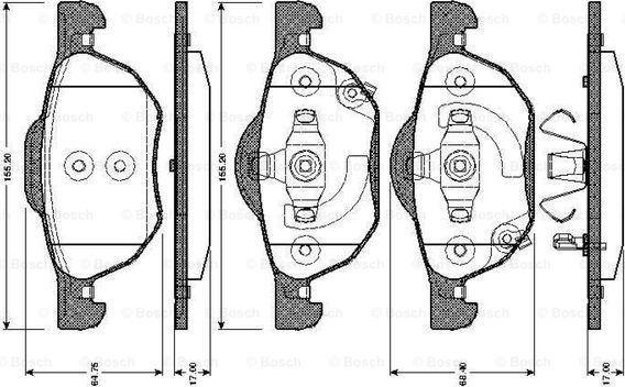 BOSCH 0 986 TB2 873 - Brake Pad Set, disc brake autospares.lv