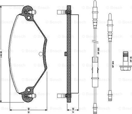 BOSCH 0 986 TB2 399 - Brake Pad Set, disc brake autospares.lv