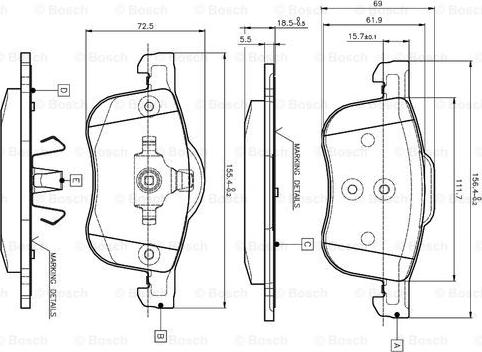 BOSCH 0 986 TB2 351 - Brake Pad Set, disc brake autospares.lv