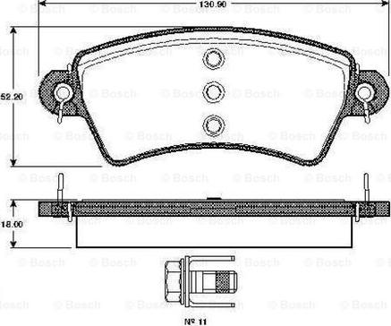 BOSCH 0 986 TB2 358 - Brake Pad Set, disc brake autospares.lv