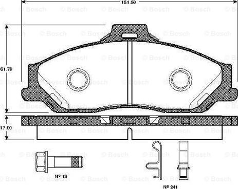 BOSCH 0 986 TB2 361 - Brake Pad Set, disc brake autospares.lv