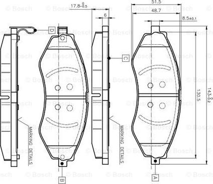 BOSCH 0 986 TB2 319 - Brake Pad Set, disc brake autospares.lv