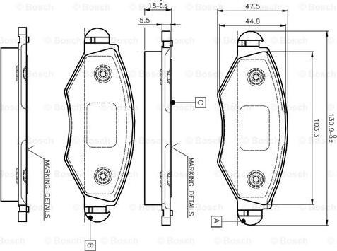 BOSCH 0 986 TB2 316 - Brake Pad Set, disc brake autospares.lv