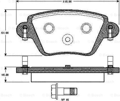 BOSCH 0 986 TB2 383 - Brake Pad Set, disc brake autospares.lv