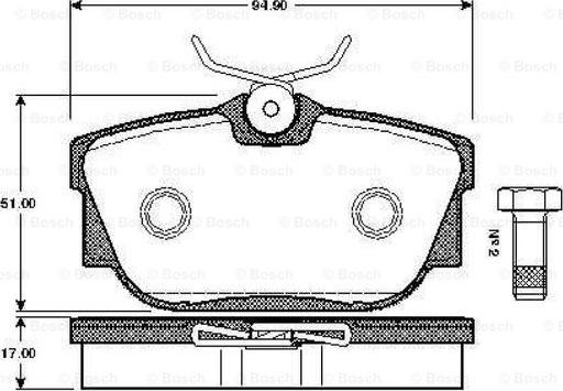 BOSCH 0 986 TB2 375 - Brake Pad Set, disc brake autospares.lv