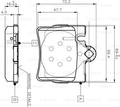 BOSCH 0 986 TB2 378 - Brake Pad Set, disc brake autospares.lv