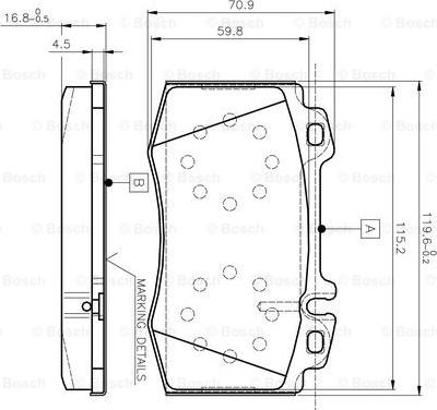 BOSCH 0 986 TB2 377 - Brake Pad Set, disc brake autospares.lv