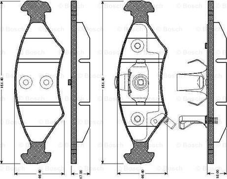 BOSCH 0 986 TB2 267 - Brake Pad Set, disc brake autospares.lv