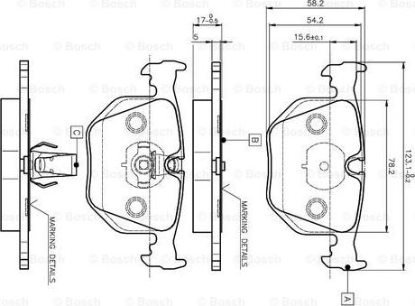 BOSCH 0 986 TB2 204 - Brake Pad Set, disc brake autospares.lv