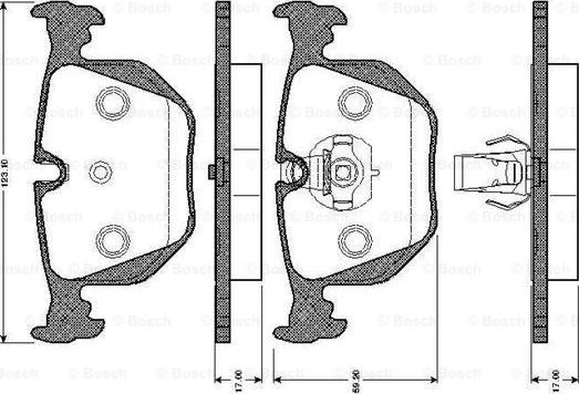 BOSCH 0 986 TB2 205 - Brake Pad Set, disc brake autospares.lv