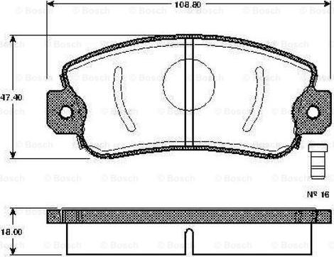 BOSCH 0 986 TB2 201 - Brake Pad Set, disc brake autospares.lv