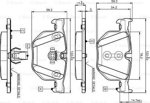 BOSCH 0 986 TB2 207 - Brake Pad Set, disc brake autospares.lv