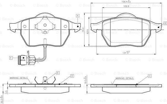 BOSCH 0 986 TB2 213 - Brake Pad Set, disc brake autospares.lv