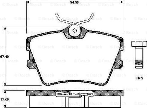 BOSCH 0 986 TB2 289 - Brake Pad Set, disc brake autospares.lv