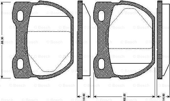 BOSCH 0 986 TB2 280 - Brake Pad Set, disc brake autospares.lv