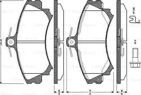 BOSCH 0 986 TB2 288 - Brake Pad Set, disc brake autospares.lv