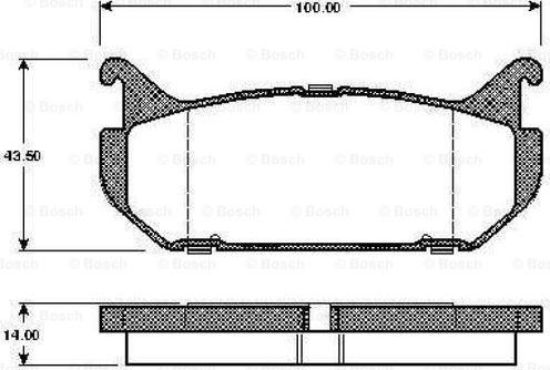 BOSCH 0 986 TB2 230 - Brake Pad Set, disc brake autospares.lv