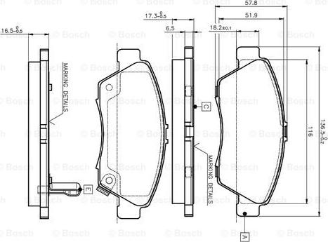 BOSCH 0 986 TB2 232 - Brake Pad Set, disc brake autospares.lv