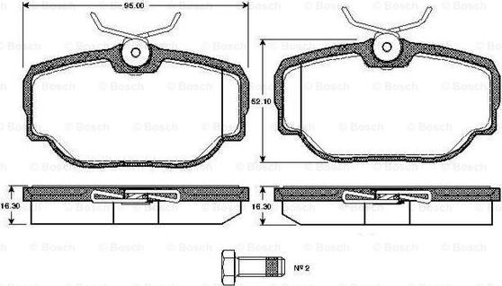 BOSCH 0 986 TB2 275 - Brake Pad Set, disc brake autospares.lv