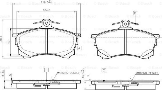 BOSCH 0 986 TB2 278 - Brake Pad Set, disc brake autospares.lv