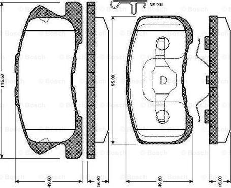 BOSCH 0 986 TB2 794 - Brake Pad Set, disc brake autospares.lv