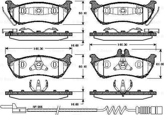 BOSCH 0 986 TB2 783 - Brake Pad Set, disc brake autospares.lv