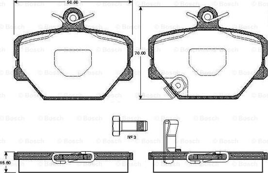 BOSCH 0 986 TB2 787 - Brake Pad Set, disc brake autospares.lv