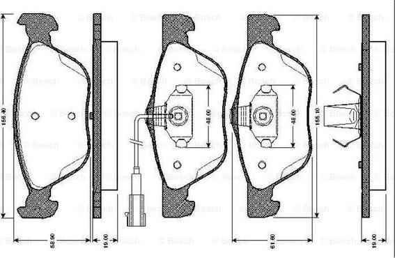 BOSCH 0 986 TB2 733 - Brake Pad Set, disc brake autospares.lv