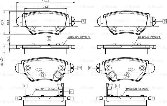 BOSCH 0 986 TB2 777 - Brake Pad Set, disc brake autospares.lv