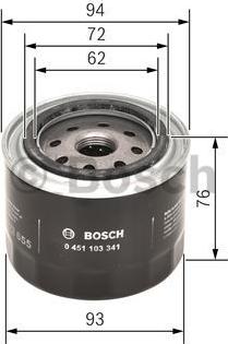 BOSCH 0 451 103 341 - Oil Filter autospares.lv
