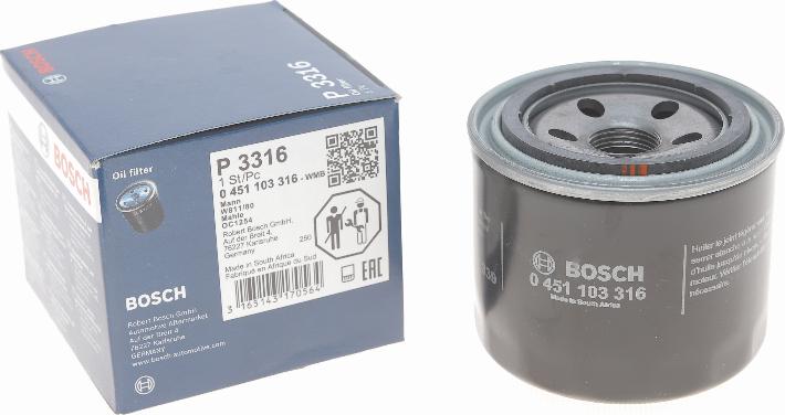 BOSCH 0 451 103 316 - Oil Filter autospares.lv