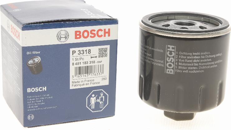 BOSCH 0 451 103 318 - Oil Filter autospares.lv