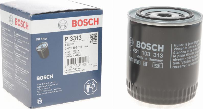 BOSCH 0 451 103 313 - Oil Filter autospares.lv