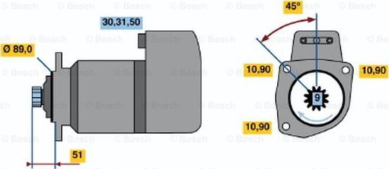 BOSCH 0 001 418 001 - Starter autospares.lv