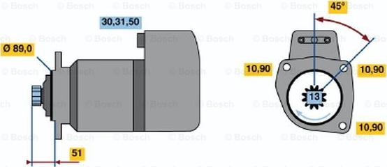 BOSCH 0 001 416 004 - Starter autospares.lv