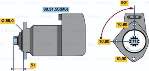 BOSCH 0 001 416 036 - Starter autospares.lv