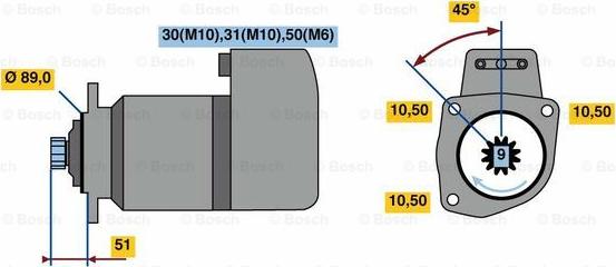 BOSCH 0 001 418 012 - Starter autospares.lv