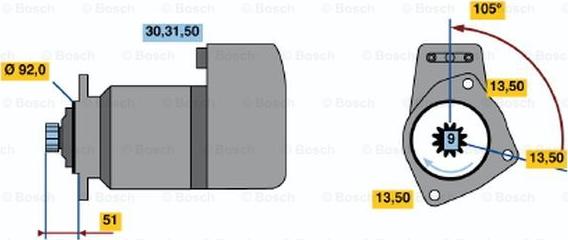 BOSCH 0 001 416 074 - Starter autospares.lv